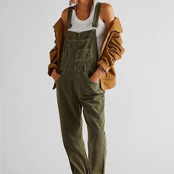 We The Free Denim - We The Free Ziggy Overalls - Light Wash Green